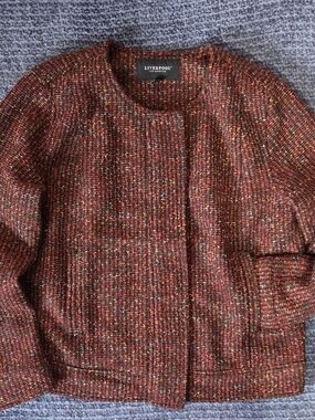 Liverpool Los Angeles Tweed Jacket Size S Multicolor Hidden Zipper